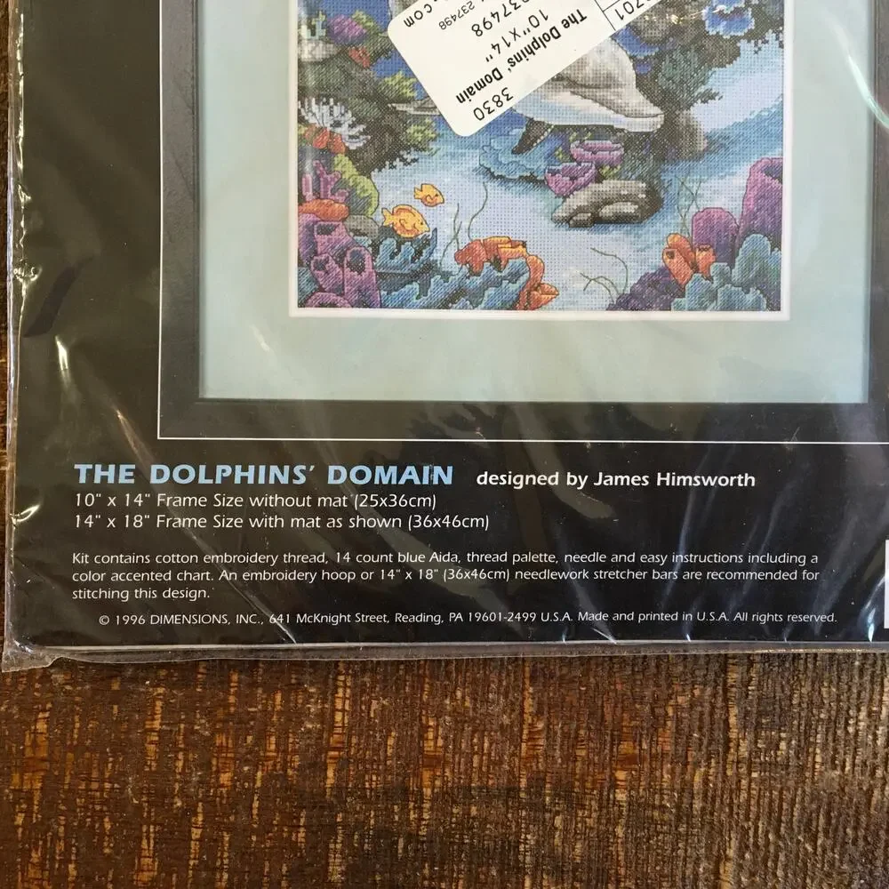 Dimensions Counted Cross Stitch Kit 3830 Dolphin's Domain 10 x 14  NEW SEALED